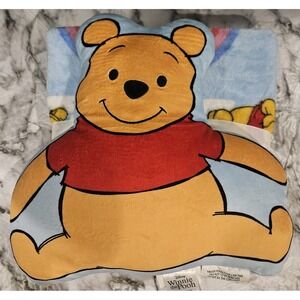 Disney Winnie the Pooh bear Plush Throw Blanket &‎ pillow set 40 × 50"super soft